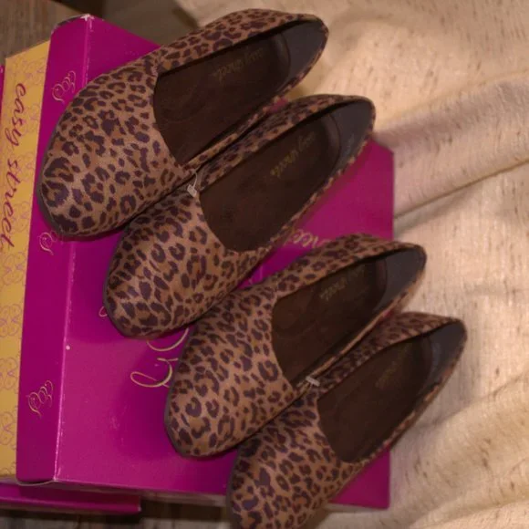 Easy Street Peace Leopard Super Suede NIB 7, 7.5, 8, 9 / Mediums and Narrows - Picture 14 of 14